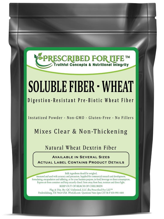 Fiber (Wheat) - Soluble Non-GMO Digestion-Resistant Pre-Biotic Wheat Fiber - Natural Instatized Powder